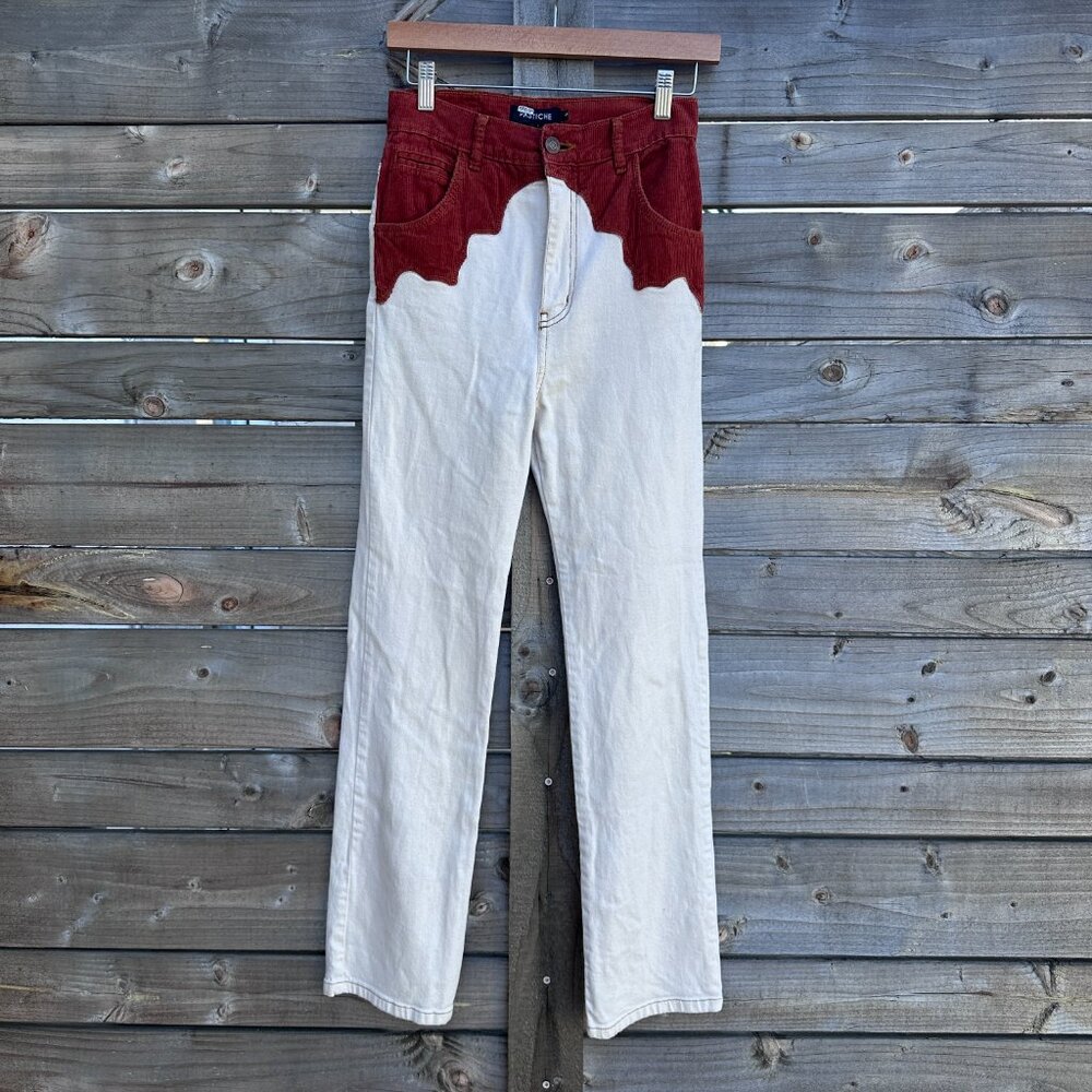 PASTICHE Harvey Corduroy Pants Western Detail Straight Leg Jeans - S